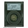 Image 3 : 1867 5C No Rays PR66 PCGS. Mostly brilliant with 
