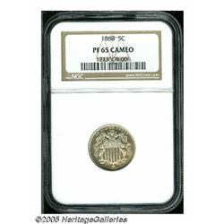 1868 5C PR65 Cameo NGC. A particularly nice cameo