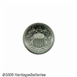 1869 5C PR66 Cameo NGC. Bright, lightly toned wat