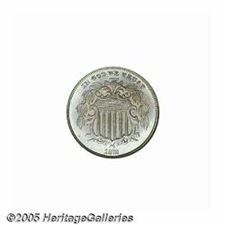 1872 5C PR67 NGC. Delicately toned surfaces incor