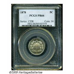 1878 5C PR66 PCGS. The second 8 in the date is re