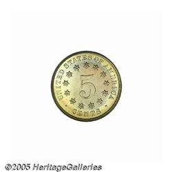 1881 5C PR67 PCGS. Beautifully toned in bands of 