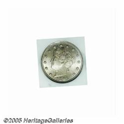 1895 5C MS66 NGC. Attractive warm gold and tan pa