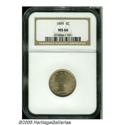 1899 5C MS66 NGC. Fully struck and seemingly pris