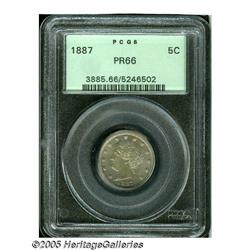 1887 5C PR66 PCGS. An attractive example with a m