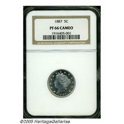 1887 5C PR66 Cameo NGC. A premium Gem example wit