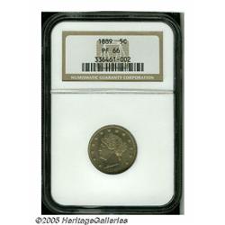 1889 5C PR66 NGC. The design elements are sharply