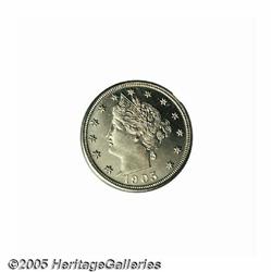 1905 5C PR66 Cameo PCGS. A more deeply mirrored s