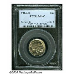 1914-D 5C MS65 PCGS. Lustrous surfaces are lightl