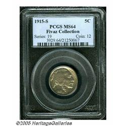 1915-S 5C MS64 PCGS. Ex: Fivaz Collection. Olive,