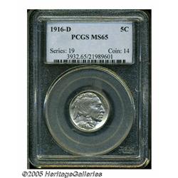 1916-D 5C MS65 PCGS. Steely surfaced Gem with swi