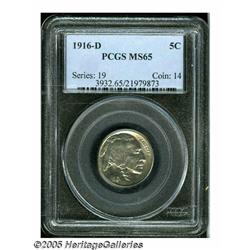 1916-D 5C MS65 PCGS. Highly lustrous Gem example 