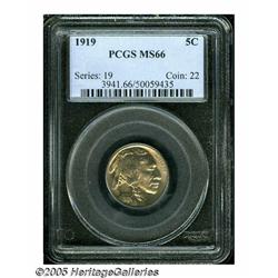 1919 5C MS66 PCGS. This is a satiny, lustrous Gem