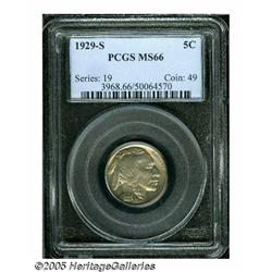 1929-S 5C MS66 PCGS. Lustrous, well struck, and n