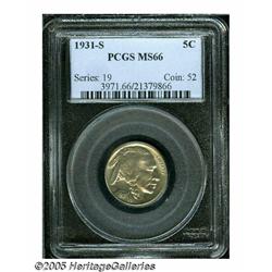 1931-S 5C MS66 PCGS. Well struck and impeccably p