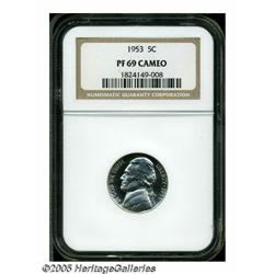 1953 5C PR69 Cameo NGC. The 1953 is a scarcer Nic