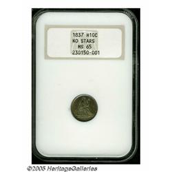 1837 H10C Large Date (Curl Top 1) MS65 NGC. Slant