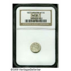 1837 H10C Small Date (Flat Top 1) MS65 NGC. A met