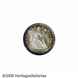 1853 H10C Arrows MS67 S NGC. Lavishly toned in se