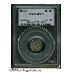 1857-O H10C MS65 PCGS. Lustrous surfaces are bath