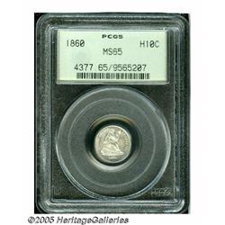 1860 H10C MS65 PCGS. A wisp or two of faint light