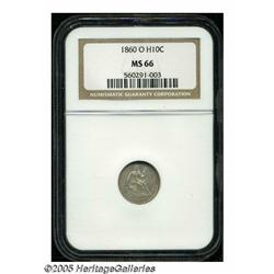 1860-O H10C MS66 NGC. Satiny surfaces with some l