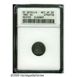 1867 H10C --Cleaned--ANACS. XF Details, Net VF30.