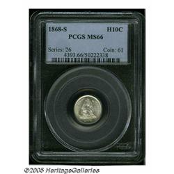 1868-S H10C MS66 PCGS. Only 280,000 pieces were s