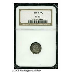 1867 H10C PR66 NGC. The sharply struck design ele
