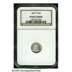 1869 H10C PR66 Cameo NGC. Only 600 proofs were st