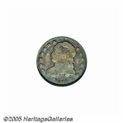 1829 10C Curl Base 2 VG Details, Damaged, NCS. JR