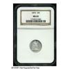 Image 1 : 1870 10C MS65 NGC. Lustrous, faintly golden, Gem 