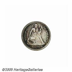 1871-CC 10C AU50 Repaired, Whizzed, Uncertified. 