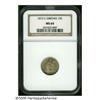 Image 3 : 1873-S 10C Arrows MS64 NGC. Fortin-101, Small Thi