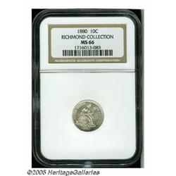1880 10C MS66 NGC. Ex: Richmond Collection. Well 