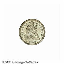 1858 10C PR65 Cameo PCGS. This beautiful 1858 dim