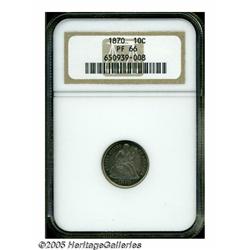1870 10C PR66 NGC. The nicely mirrored surfaces s