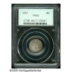 1883 10C PR66 PCGS. Well struck with variegated o