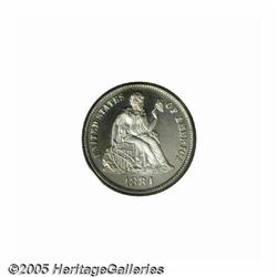 1884 10C PR66 Cameo PCGS. The icy-white devices e