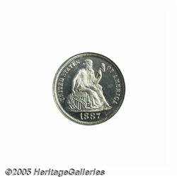 1887 10C PR67 Cameo NGC. This is an exceptional S