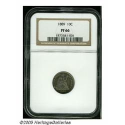 1889 10C PR66 NGC. Thickly colored in rings of ye