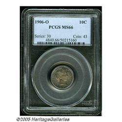 1906-O 10C MS66 PCGS. Mottled deep violet, gold a
