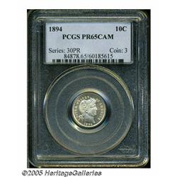 1894 10C PR65 Cameo PCGS. Attractive example with