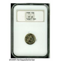 1909 10C PR65 NGC. Highly attractive proof toned 