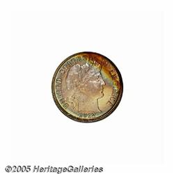 1912 10C PR68 NGC. Vibrant orange-gold, blue and 