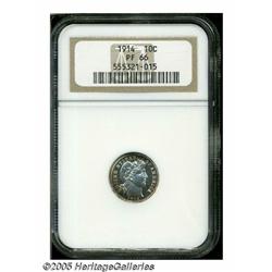 1914 10C PR66 NGC. Lovely Premium Gem example wit
