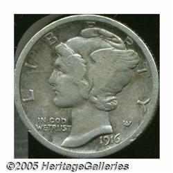 1916-D 10C --Lightly Cleaned--VF25 Uncertified. V