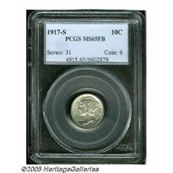 1917-S 10C MS65 Full Bands PCGS. Exceptional defi