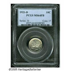 1921-D 10C MS64 Full Bands PCGS. One of the key d