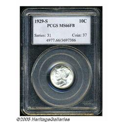 1929-S 10C MS66 Full Bands PCGS. Dazzling, brilli